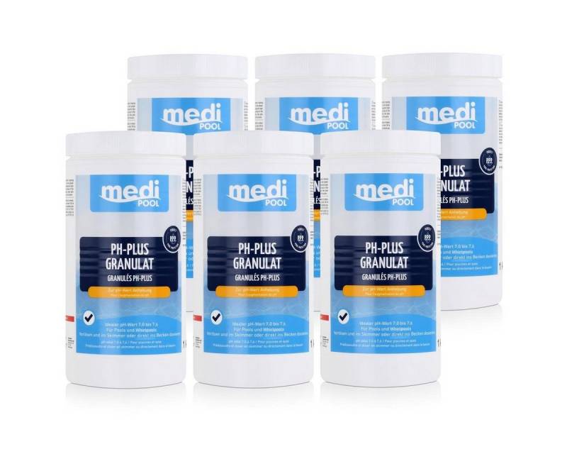 mediPOOL Poolpflege mediPOOL PH-Plus Granulat 1kg - Für Pools & Whirlpools (6er Pack) von mediPOOL