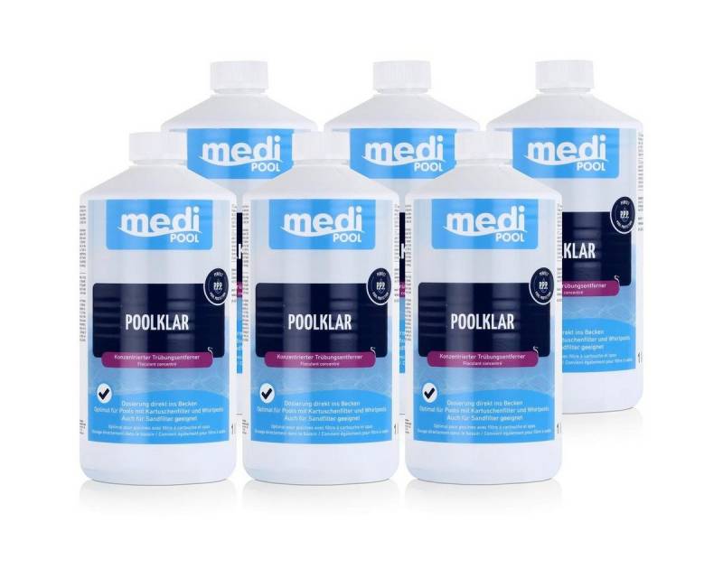 mediPOOL Poolpflege mediPOOL Poolklar 1L - Konzentrierter Trübungsentferner (6er Pack) von mediPOOL