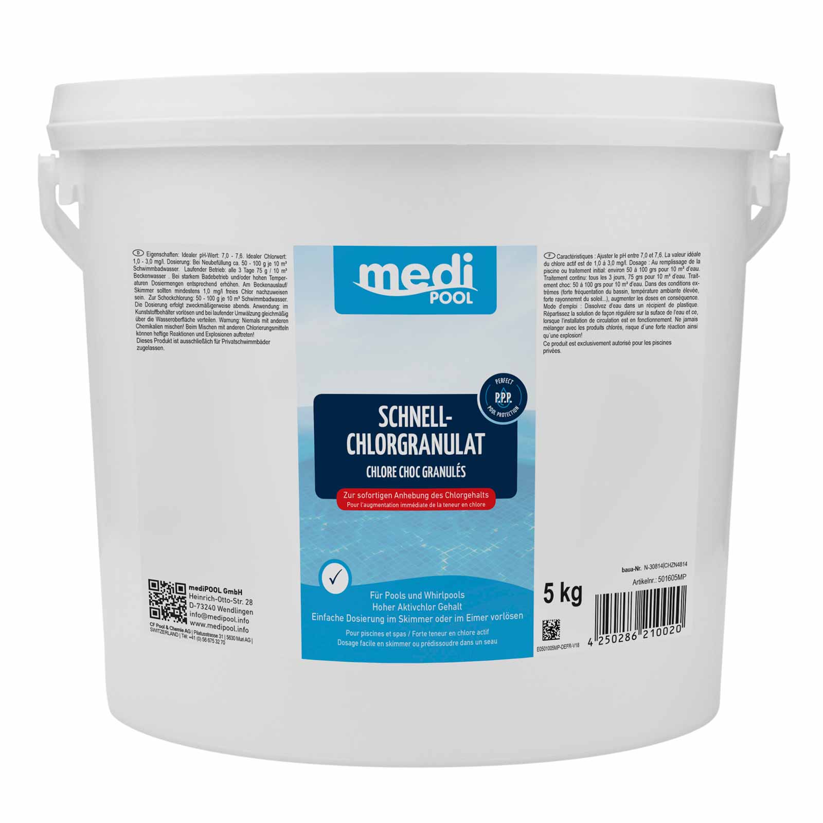 mediPOOL SchnellChlor Granulat Chlorgranulat Aktivchlor Poolreinigung Poolpflege Inhalt:5 kg von mediPOOL