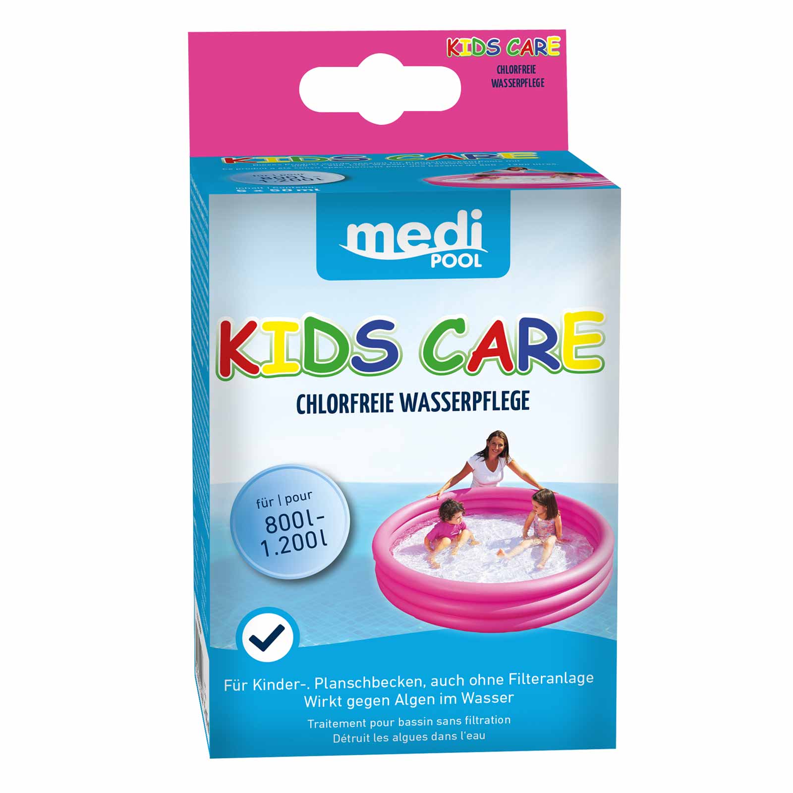 mediPOOL Wasserpflege chlorfrei KIDS CARE 5x 50 ml, Algenschutz, Poolpflege von mediPOOL