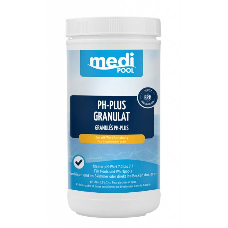 mediPOOL pH-Plus Granulat 1 kg, für die Poolpflege von mediPOOL