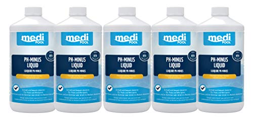 pH-Minus Liquid (flüssig) 5 x 1L - mediPOOL flüssiger pH-Wert Senker von mediPOOL