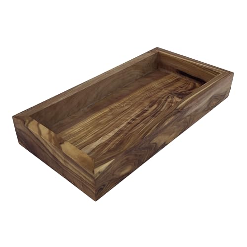 Olivenholz Ablage „My Office“ 20 x 10 x 3 cm – Rechteckiges Tablett für Büro, Schreibtisch oder Aufbewahrung von medina mood