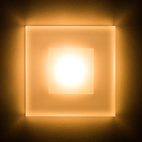 LED Treppenbeleuchtung Premium SunLED Max 230V 3W Warmweiß Glas Hochwertig Treppenlicht mit Unterputzdose Treppen-Stufen-Beleuchtung Wandeinbauleuchte von meerkatsysteme