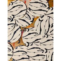 Bierdeckel Mit Heringsschwarm Handsiebdruck Mit Wasserbasierter Farbe Bierdeckel Mit Heringsschwarm Handsiebdruck Mit Wasserbasierter Farbe von meerspurig