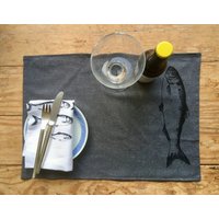 Tischset Aus Recycelter Baumwolle Mit Hering von meerspurig