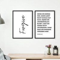 Forgive | Epheser 4, 26 Christliches Poster Bibelvers Print 2Er Set Black & White Leinwand Forgiveness Wanddeko Forgive | Epheser 4, 26 Christliches Poster Bibelvers Print 2Er Set Black & White Leinwand Forgiveness Wanddeko von meetingjesus