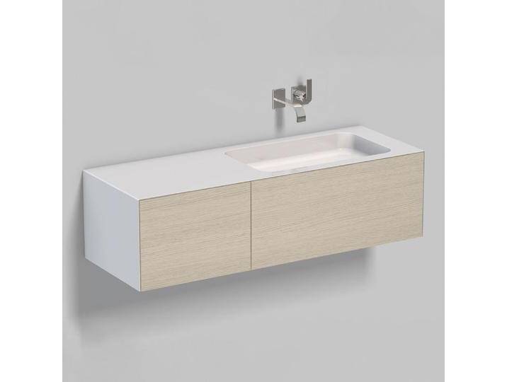 Alape Folio10 Waschplatz 125,4 x 45 cm, ohne Hahnloch, Beckenmulde rechts 1058267 von megabad