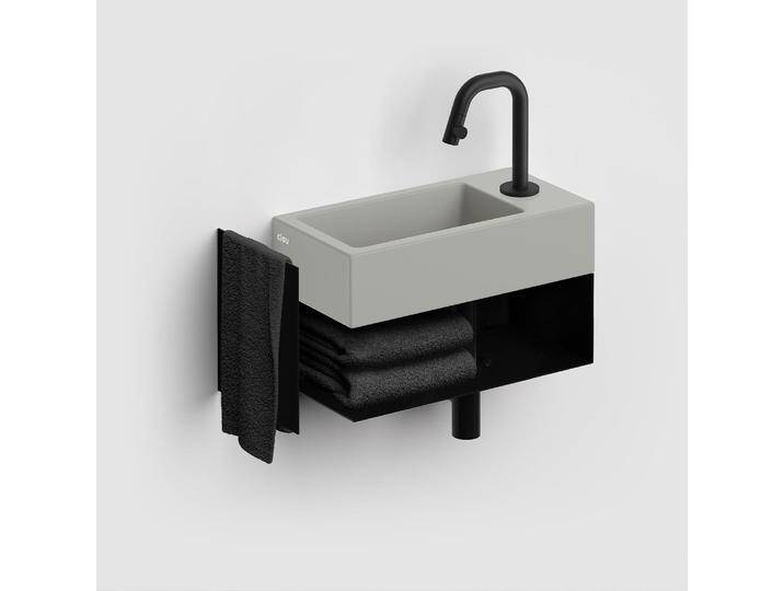 Clou Flush 3 Right Keramik - Handwaschbecken 36 cm mit offenem Unterschrank 2358994 von megabad