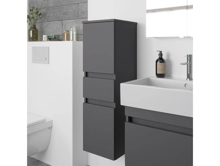 Lodge Seitenschrank 100 cm mit 2 Türen und 1 Auszug, Anschlag links 1136129 von megabad