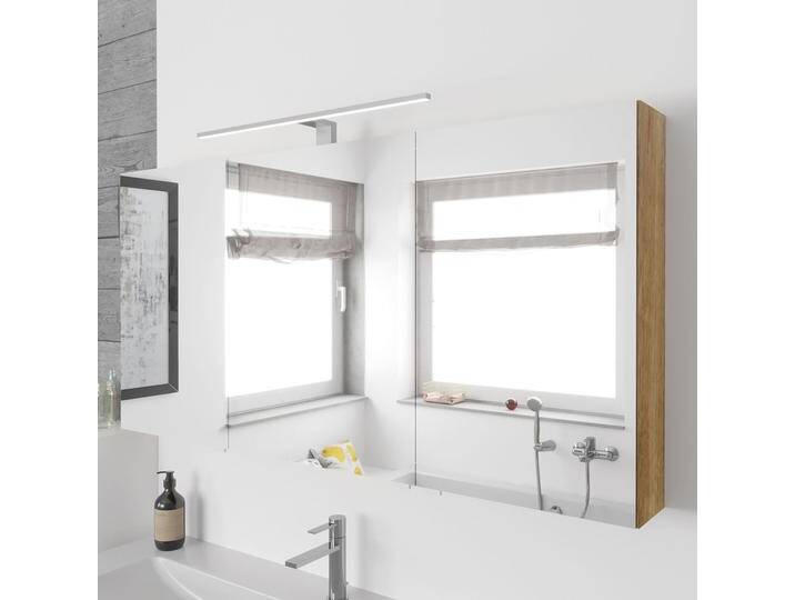 Lodge Spiegelschrank 130 cm mit 3 Türen und LED-Aufbauleuchte 1136450 von megabad