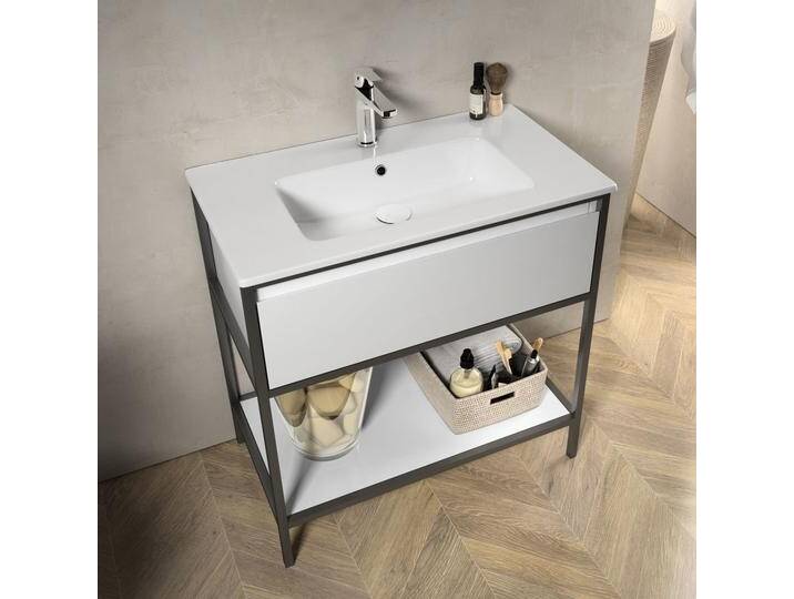 Loft 2.0 Waschtischunterschrank 80 cm, mit Metallgestell 1273523 von megabad