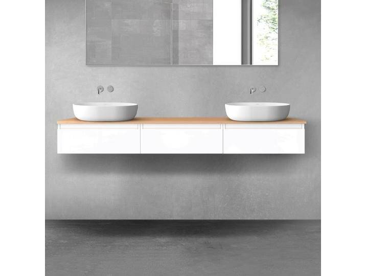 OLTENS Vernal Badmöbel-Set 4-teilig mit 3 Unterschränken mit Schubladen und Konsolenplatte 180 x 25,2 cm 2348097 von megabad