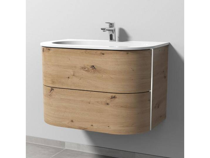 Sanipa 4balance Keramik-Waschtisch + Waschtischunterbau 80 cm mit 2 Auszügen 1279484 von megabad