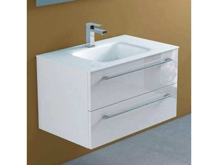 progettobagno Capri 75 Glaswaschtisch mit Unterschrank weiß glänzend 1051520 progettobagno Capri 75 Glaswaschtisch mit Unterschrank weiß glänzend 1051520 von megabad
