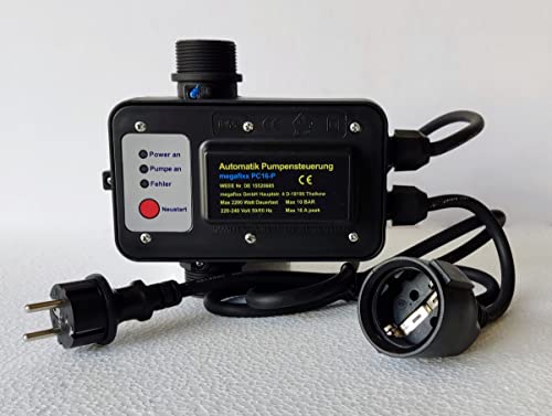 Pumpensteuerung megafixx PC16-P Druckschalter mit Trockenlaufschutz - verkabelt - bis 10 BAR - 16 Ah - 1 1/4 Zoll AG von megafixx