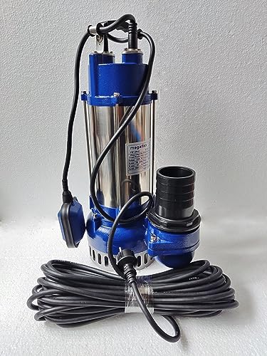 megafixx PTP2200M Profi Schmutzwasser Tauchpumpe mit B Storz - 3 Zoll Anschluss - bis 42000 L/Std 2200 Watt mit 15 Meter Stromkabel von megafixx