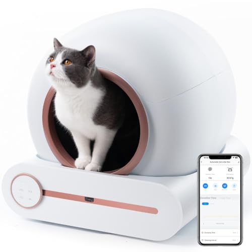 Megonia Automatisches Elektrisches Katzenklo Selbstreinigend: APP-Fernsteuerung WiFi 2.4GHz 65L Sammelbehälter Radarsensor für Mehreren Katzen Wohnung Badezimmer mit Kitten von megonia