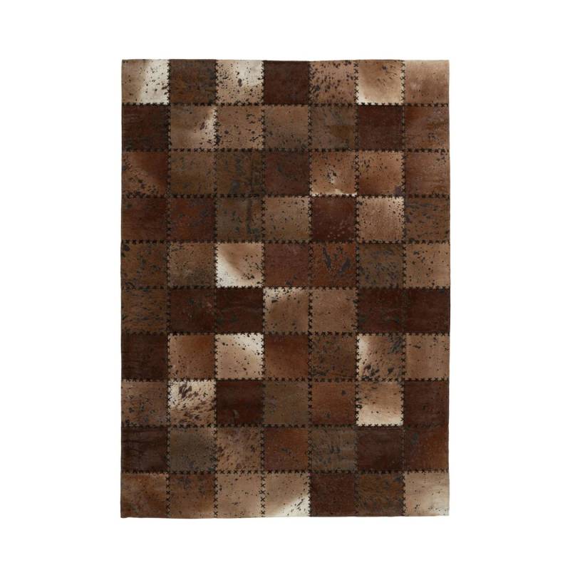 MeGusta Flachflor Teppich Animal PatchworkDesign Braun Leder 200x290 cm Ana von megusta
