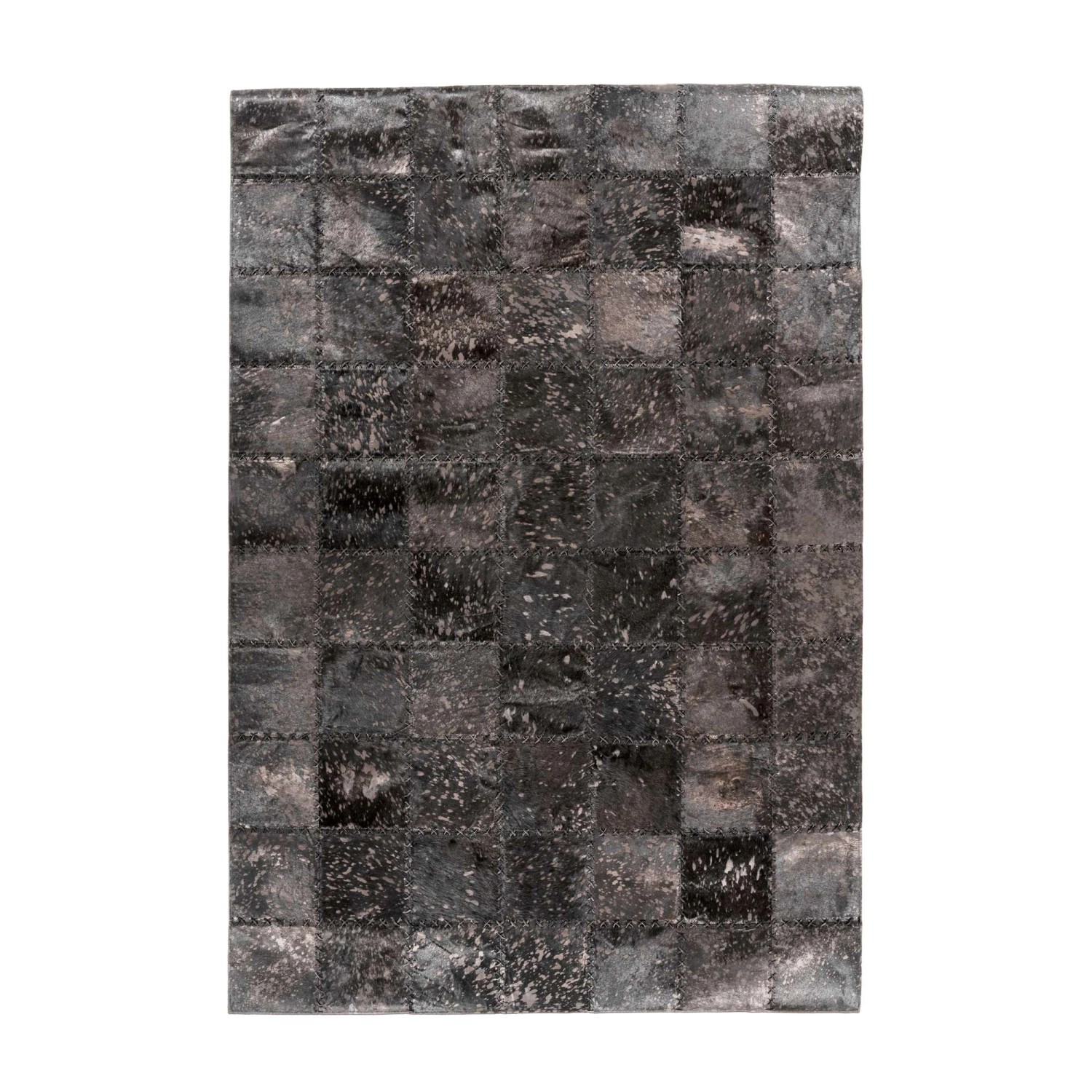 MeGusta Flachflor Teppich Animal PatchworkDesign Schwarz Leder 200x290 cm Ana von megusta