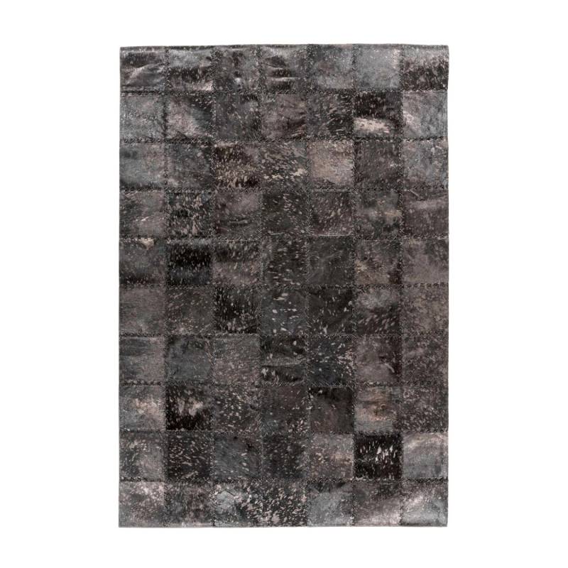 MeGusta Flachflor Teppich Animal PatchworkDesign Schwarz Leder 200x290 cm Ana von megusta