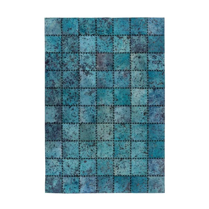MeGusta Flachflor Teppich Animal PatchworkDesign Türkis Leder 200x290 cm Ana von megusta