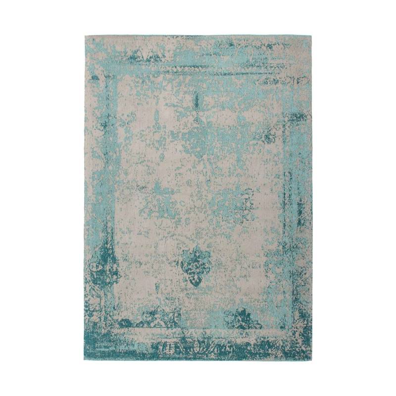 MeGusta Flachflor Teppich VintageDesign UsedLook PatchworkDesign Türkis Baumwolle 200x290 cm Sandra von megusta