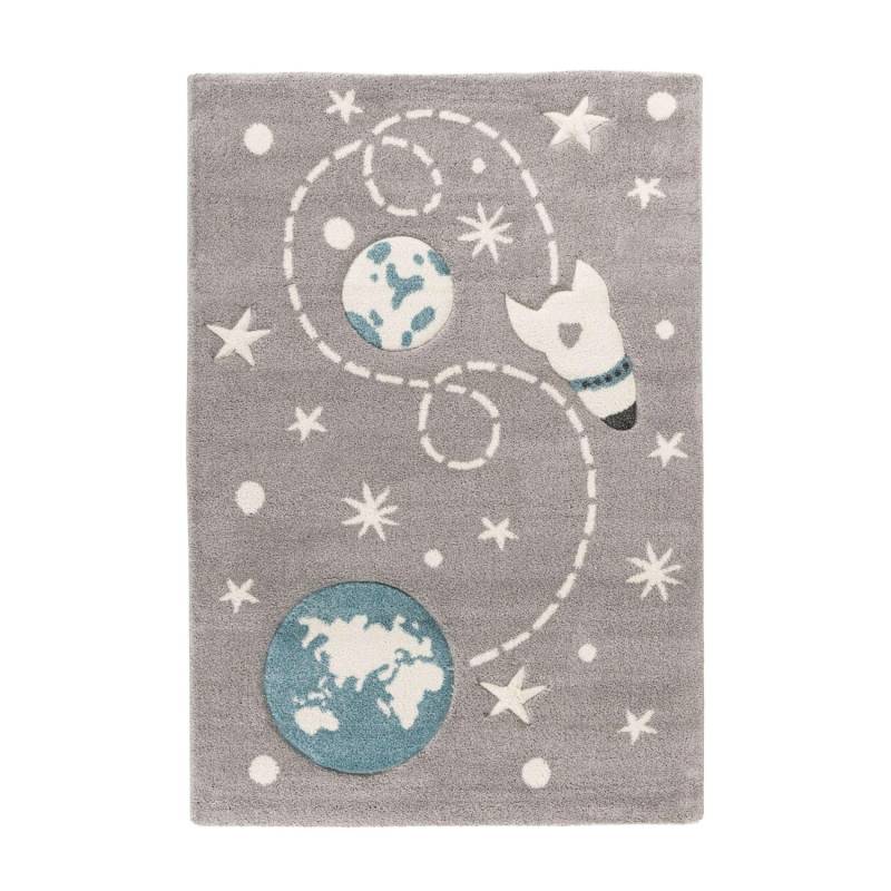 MeGusta Kurzflor Teppich Kinder Jugend Silber 3DEffekt 120 x 170 cm von megusta