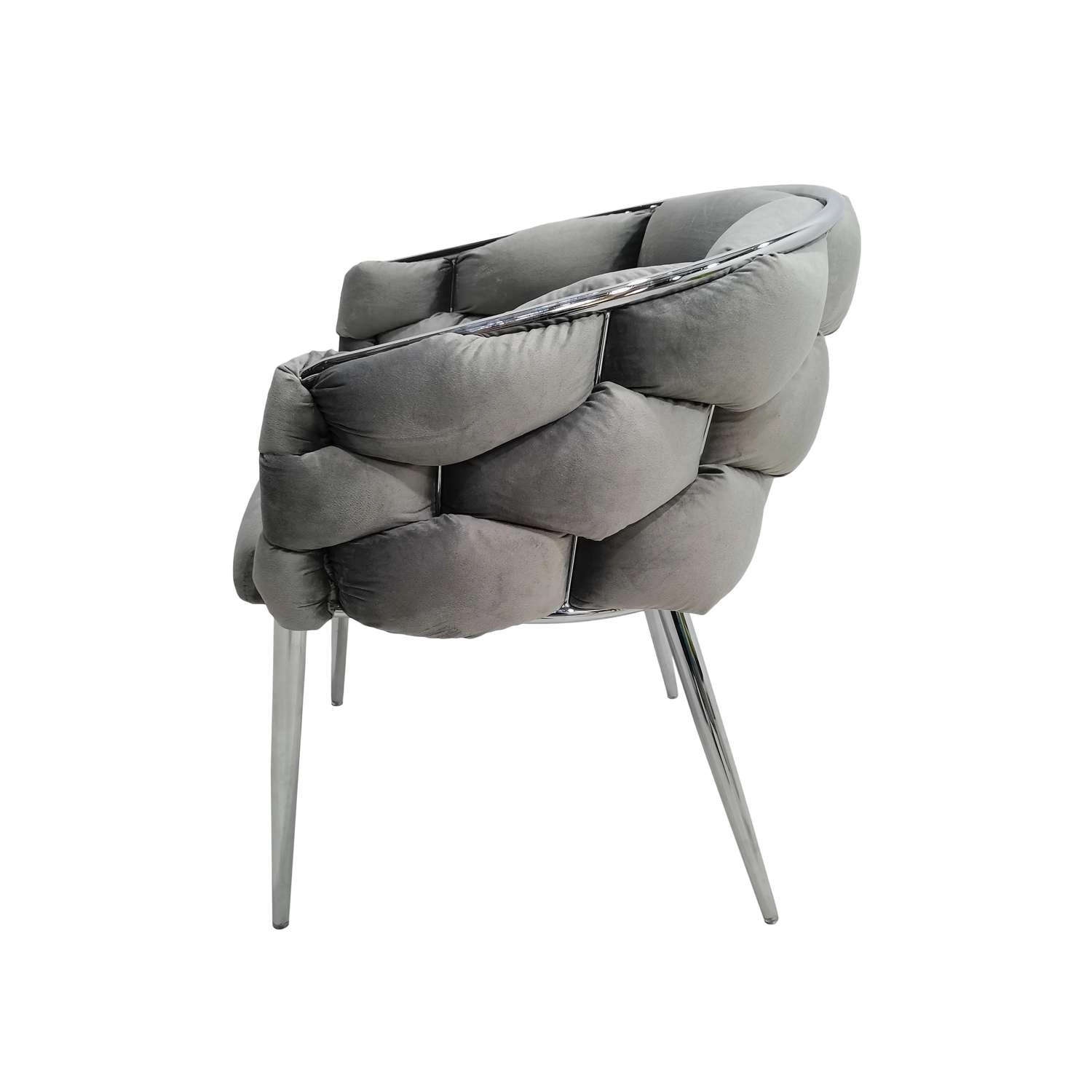 MeGusta Moderner Stuhl 2er-Set Grau Polsterstuhl Esszimmerstuhl mit Armlehne Paula von megusta