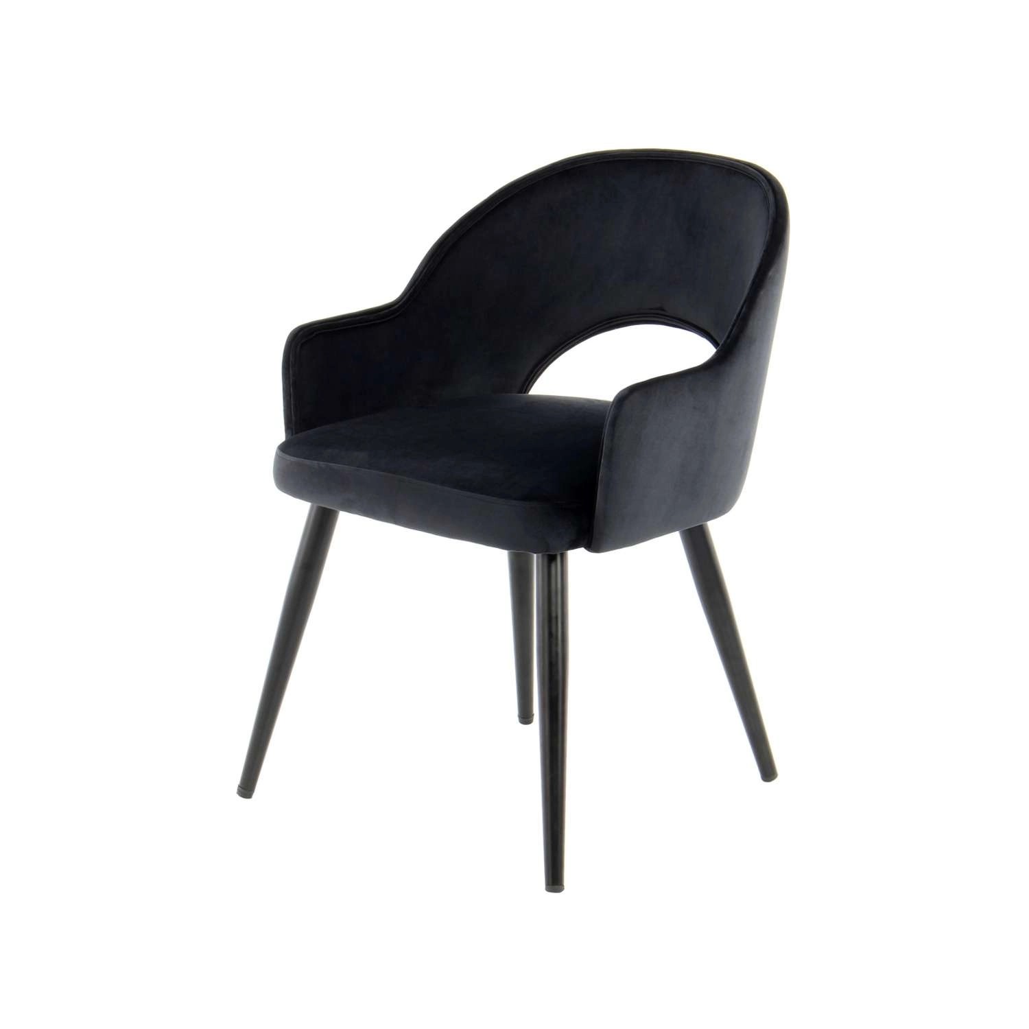 MeGusta Moderner Stuhl 2er-Set Schwarz Polsterstuhl Esszimmerstuhl mit Armlehne Lilli von megusta