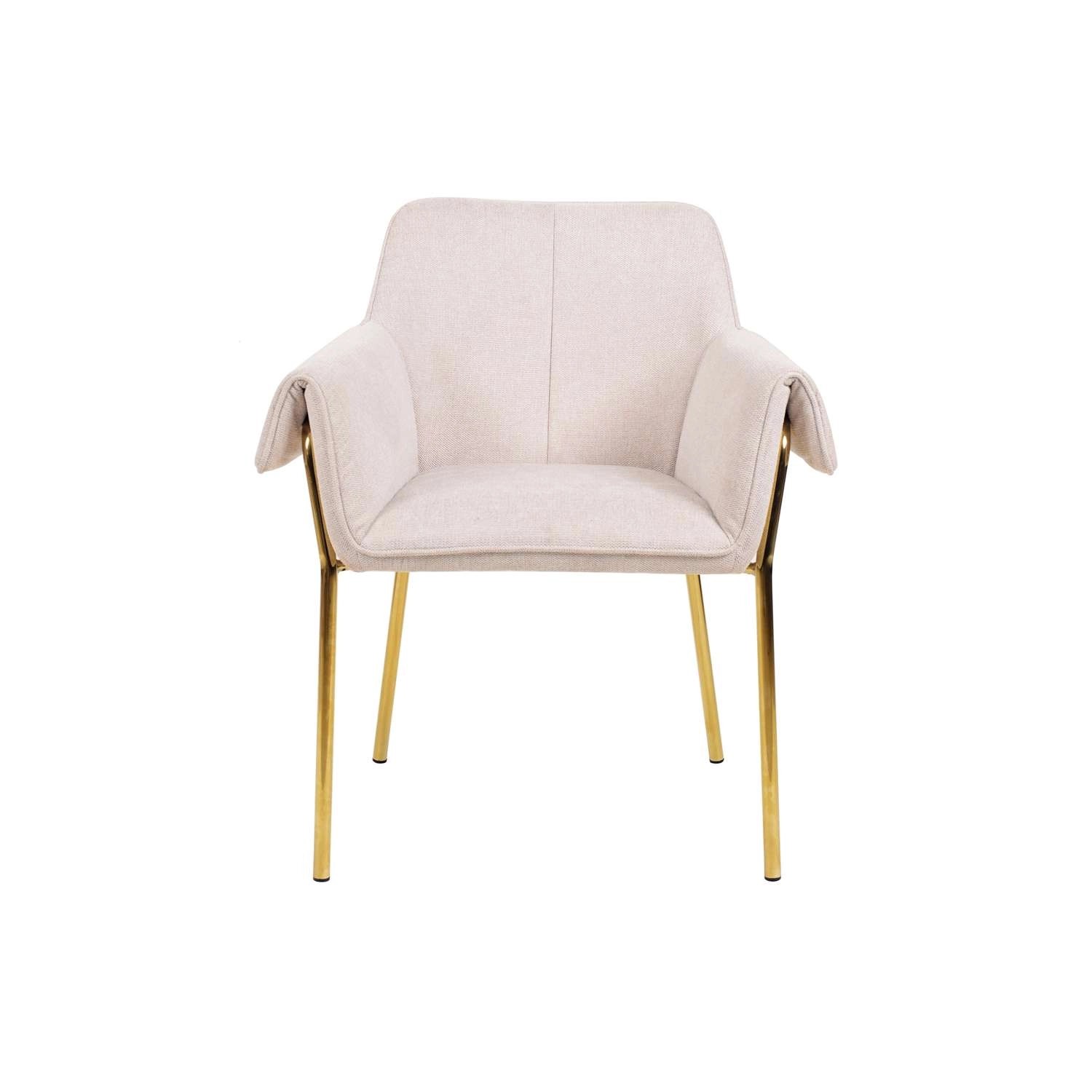 MeGusta Moderner Stuhl Beige Polsterstuhl Esszimmerstuhl mit Armlehne Mila von megusta