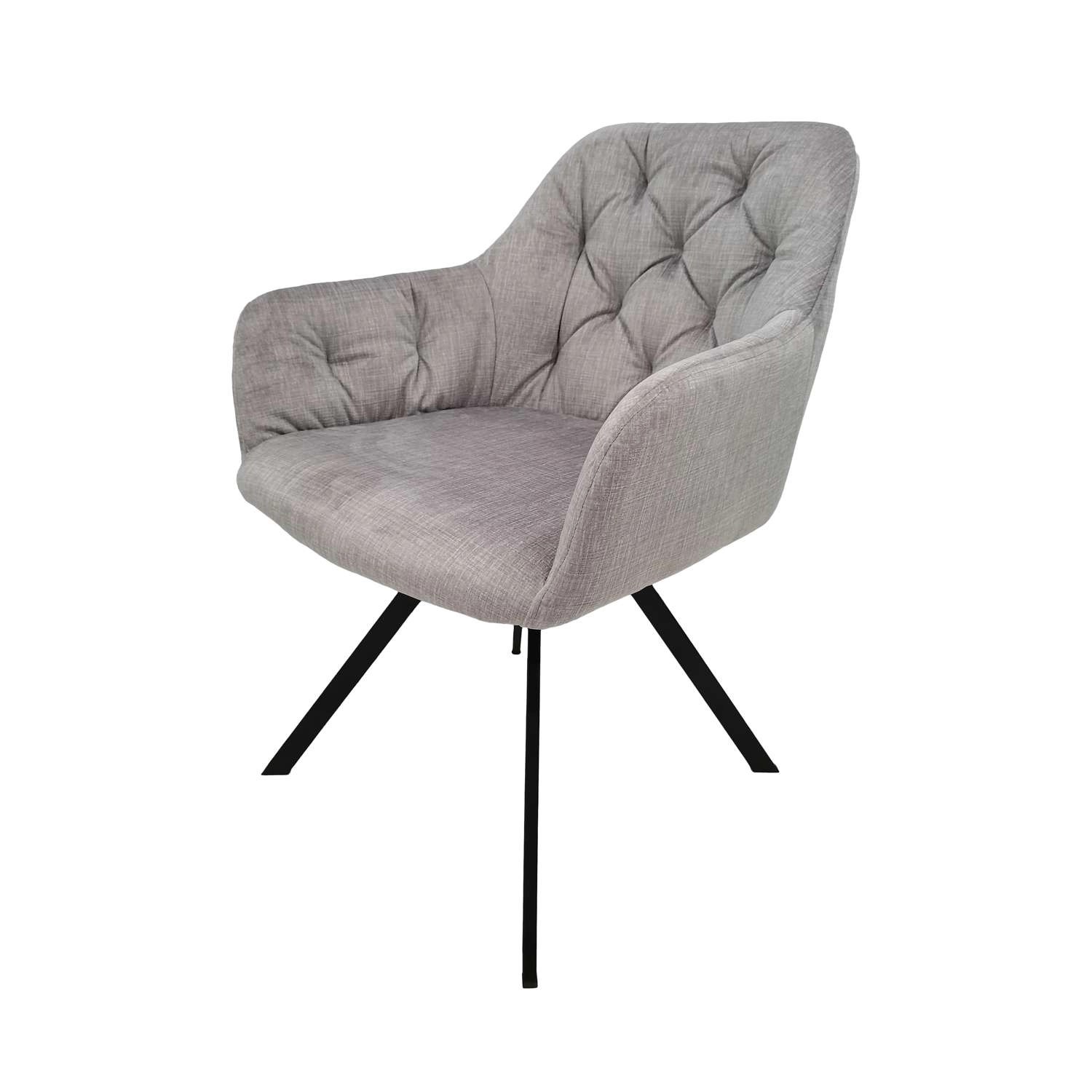 MeGusta Moderner Stuhl Drehstuhl 2er-Set Grau Polsterstuhl Esszimmerstuhl mit Armlehne Alina von megusta