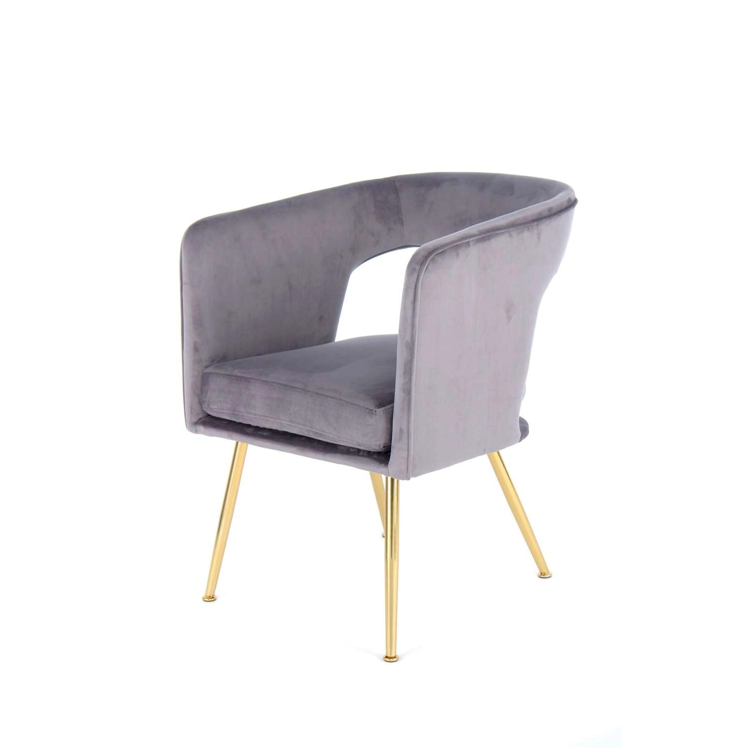 MeGusta Moderner Stuhl Grau Polsterstuhl Esszimmerstuhl mit Armlehne Amelie von megusta