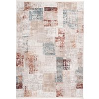 Used-Look Teppich Grau / Lachsrosa 80cm x 150cm von megusta