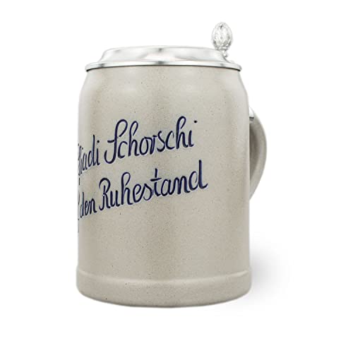 Bavariashop Bierglas mit Gravur & Zinndeckel • Gravierter Bierkrug mit Namen 0,5l • personalisierter Bierkrug mit Wunschgravur von Bavariashop