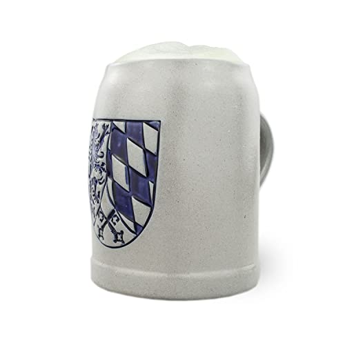 Bavariashop PREMIUM Bierkrug Oberpfalz • Handgefertigter, bayerischer Bierkrug mit Wappen-Gravur - 0,5l von Bavariashop