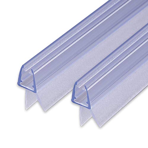 2x 100 cm meiba Ersatz Duschdichtung - Dichtung für 5mm/ 6mm/ 7mm/ 8mm Glastür Duschwand Badewanne Duschkabine Wasserabweiser Schwallschutz Abdichtung Leiste - Transparent (2x 100 cm) von meiba