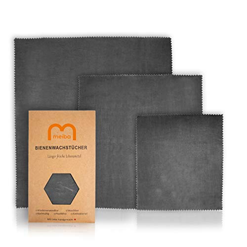 6er Set Bienenwachstücher meiba | Wachstücher für Lebensmittel | Alternative Alufolie Frischhaltefolie | Lebensmittelverpackung | Wiederverwendbares Wachspapier | Waschbar von meiba