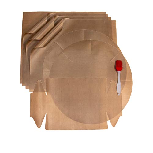 Dauerbackfolie für Backofen (8er Set) meiba, Backpapier wiederverwendbar, Backmatte rund, Dauerbackfolie Kastenform + gratis Silikon Backpinsel von meiba