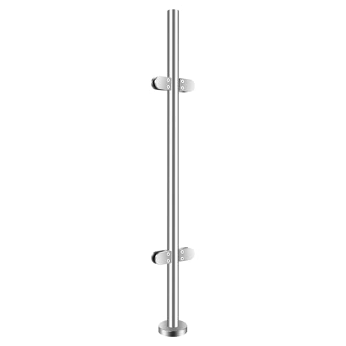 110 Cm Edelstahl GeläNderpfosten GeläNder Mittelpfosten/FußPfosten Glas Balkon Endpfosten/Balustraden Mittelpfosten Hochwertiges Material Hohe StabilitäT Klassische Optik Leicht (Mittelsäule) von meiliwmlo