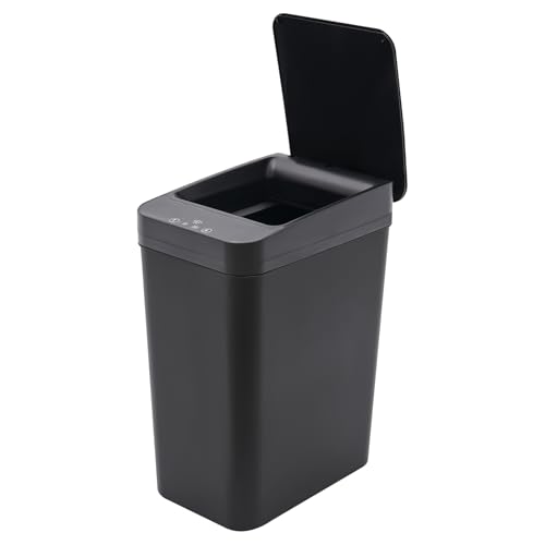 12L Smart Bin Motion Sensor Wastebasket Automatic Electric With Lid Kitchen Saves Space Responsive Low Noise Keeps Your Home Clean And Protected For Living Room Study Bedroom Bathroom (Schwarz) von meiliwmlo