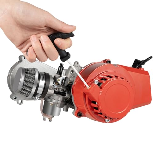 49Cc Motor Dirt Bike 3.5 Hp Pocket Mini Atv Quad Crossover Einzylinder Mini-Motor Forced Air-Cooled Racing Mit Kraftstofftank Superior Performance Ergonomisch Gestaltet FüR 2-Takt Beach Oder Scooter von meiliwmlo