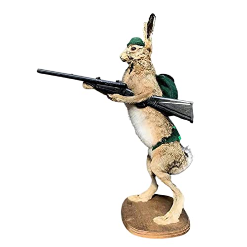 meimiao Outdoor-Ornamente für den Garten | Kunstharz-Ornamente | kreative Tierjäger-Statue Harz Tischskulptur Tierjäger Handwerk Häschen Hund Fuchs Jäger für Heimdekoration Geschenk von meimiao