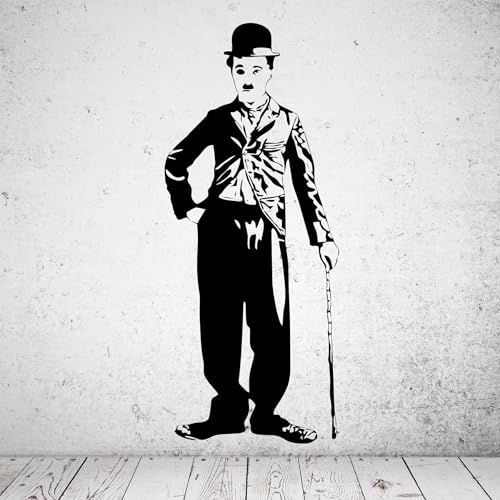 Charlie Chaplin Wandtattoo (XL - ca. 200cm x 80cm) von mein-motiv.com