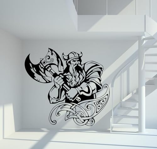mein-motiv.com Wandtattoo Wikinger mit 2-Hand Axt und Verzierung Größe M - ca. 50cm x 46cm von mein-motiv.com