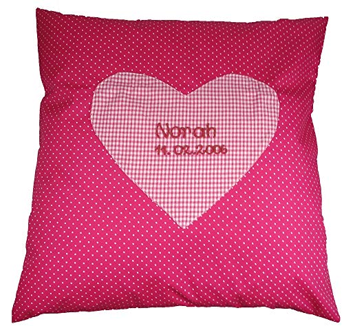 Namenskissen zur Taufe pink 40x40 cm groß, Mädchen Geschenke, Geschenke für Mädchen, Geschenke für Kinder, Kissen pink, Geschenkideen Weihnachten von mein-name