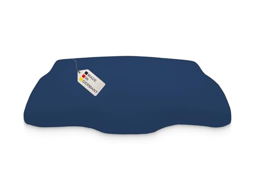 DUKAL | Bezug für Derila (Kingsize) Memory Foam Kopfkissen | 34 x 60 cm | aus hochwertigem DOPPEL-Jersey | 100% Baumwolle | Farbe: Marine von meinbezug