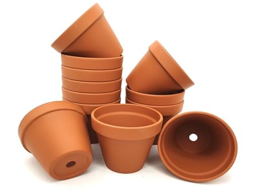 16er-Set Tontöpfe - Blumentöpfe Übertöpfe Pflanztopf - Ideal zur Anzucht - Naturprodukt - wiederwendbar - verschiedene Größen (ca. Ø 8 cm x Höhe 8 cm) von meindekoartikel