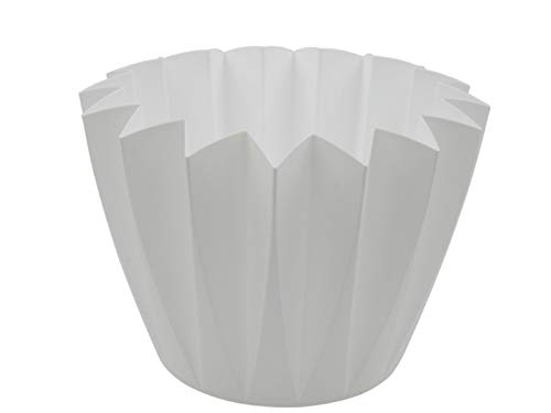 10 x Pflanztöpfe "Adonis" _ Blumentopf Übertopf aus Kunststoff in tollen Farben – für Balkon, Garten, Fensterbank, Innen- & Außenbereich – wetterfest, leicht, moderne Farben & Form (Ø 11 cm - Weiss) von meindekoartikel