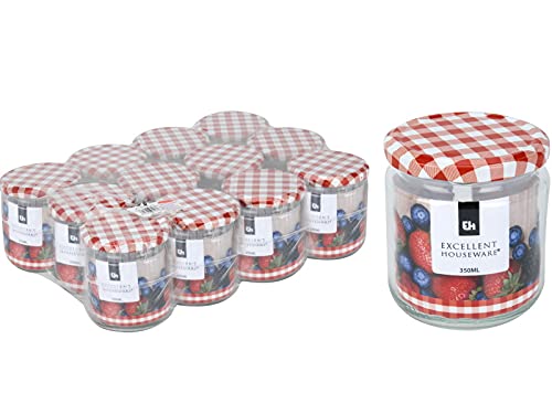 Einmachglas Einweckglas mit Schraubdeckel zum Aufbewahren und Konservieren (12er-Set Einmachglas - 350 ml) von meindekoartikel